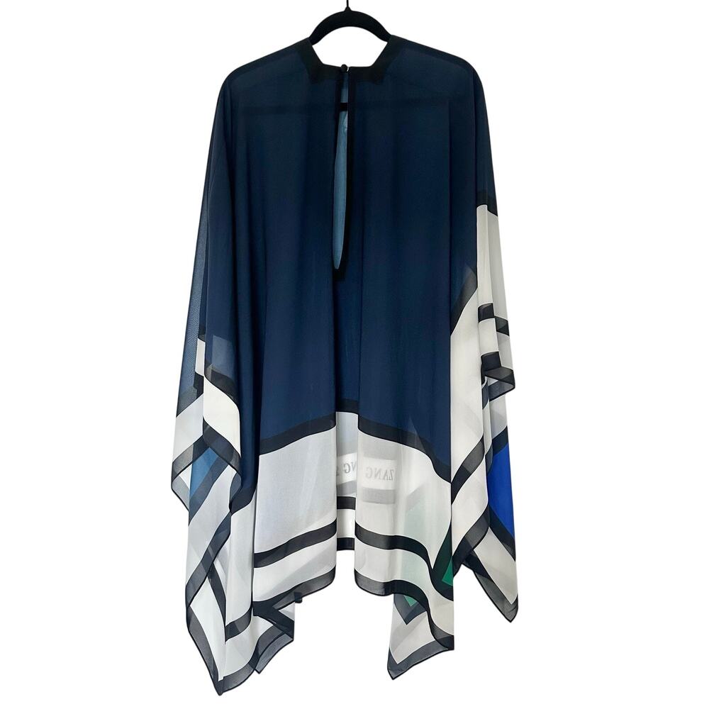 Zang Toi Spring 2019 Runway Cape Poncho Caftan Colorblock Resort Coverup